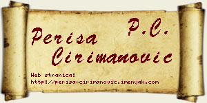 Periša Ćirimanović vizit kartica